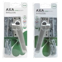 AXA 3318-61-92/BL raamsluiting links opbouw met drukknop en haakschoot - champagne F2