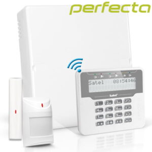 PERFECTA 32-WRL pack met wit draadloos LCD bediendeel, draadloos magneetcontact en draadloze PIR