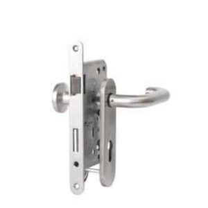 Set en179 houten/metalen deur din links rvs
