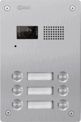 Inox antivandaal camera spreek/luisterpaneel, zes beldrukkers