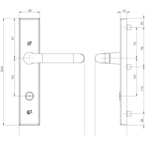 S2 veiligheidsbeslag anti-kerntrek greep/kruk 50mm PC72 - Afbeelding 4