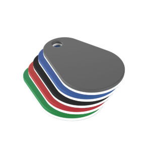 EM4102 proximity tag 125 kHz, set van 5 stuks, tweekleurig grijs, zwart, blauw, groen, rood/wit ABS