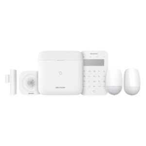 Hikvision DS-PWA96-KIT2-WE AX PRO uitgebreide kit met LCD bediendeel, 2x draadloze tweeweg diervriendelijke PIR 15m, magneetcontact, binnensirene en 3 Mifare tags – 10% korting