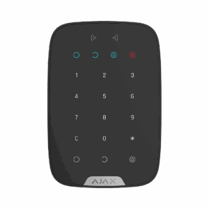 Ajax KeyPad Plus Jeweller zwart, draadloos touchbediendeel met DESFire kaartlezer