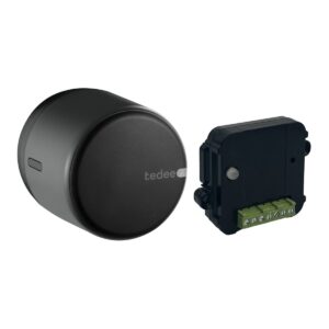 Starterkit Tedee GO Slim Deurslot zwart en Dry Contact