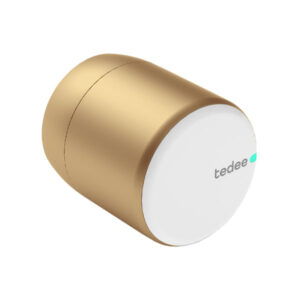 == BEPERKT BESCHIKBAAR == Tedee PRO Slim Deurslot, 1 stuk, gemotoriseerd, app sturing, Smart Home integratie, goud/wit – 10% korting