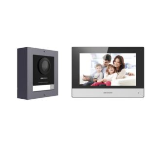 Hikvision Video intercom set DS-KIS602(B) incl. PoE-switch, DS-KD8003(B)-IME1/Surface Buitenpost en DS-KH6320-WTE1 binnenpost – 10% korting