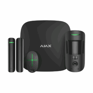 Ajax Starterkit Cam Plus zwart, Hub 2 Plus Jeweller met IP, 4G en Wi-Fi, draadloos magneetcontact, pircam en handzender