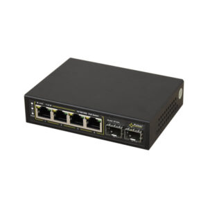 Pulsar SFG64WP 4xPoE+ 2x SFP Gigabit uplink switch 60W excl. Voeding t.b.v. kast