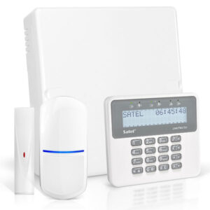 PERFECTA-IP 32-WRL pack met wit bekabeld LCD bediendeel, draadloze multifunctionele detector en draadloze PIR