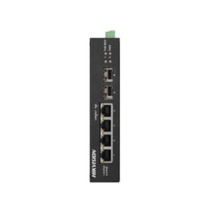 DS-3T0506HP-E/HS 4xPoE Gigabit switch 60W, 2xSFP DIN-montage incl. adapter voeding