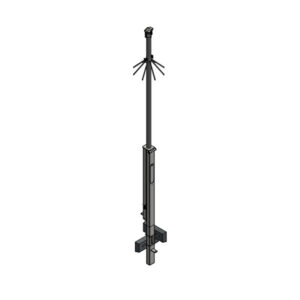 Cilindrisch koker kantelbare cameramast in Basis RAL kleur- Compleet Enkel 4m boven de grond