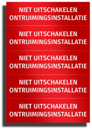 Ontruimingsbeveiliging sticker